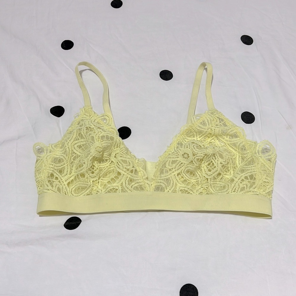 Thirdlove Yellow Boho Lace Unlined Triangle Brale… - image 1
